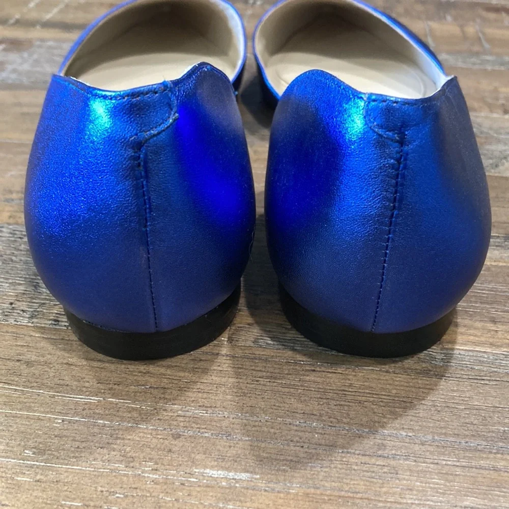 Marc Fisher LTD Sunny 5 - d’Orsay Blue Metallic Flats NWOT - Picture 5 of 7